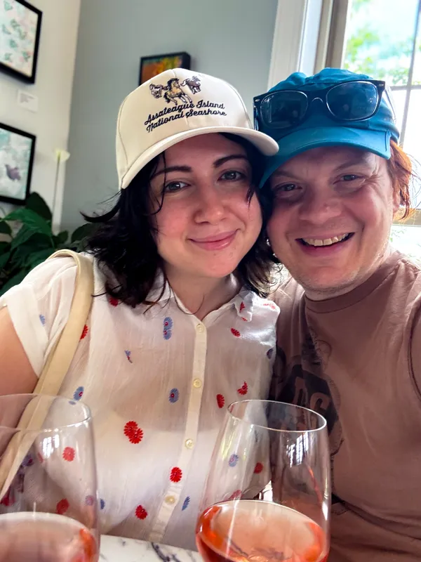 My wife and I at The Acadian Wine Company